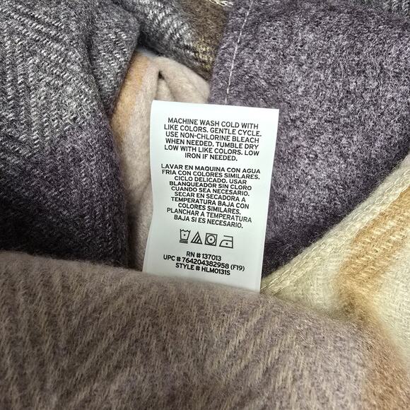 Woolrich Blanket Wrap Poncho Plaid Soft Knit Fringe Womens One Size Travel Cozy - Picture 9 of 9